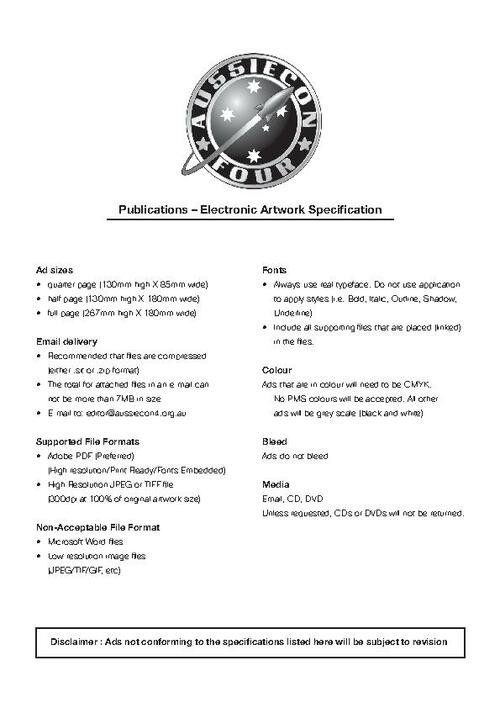 Electronic Artwork Specification